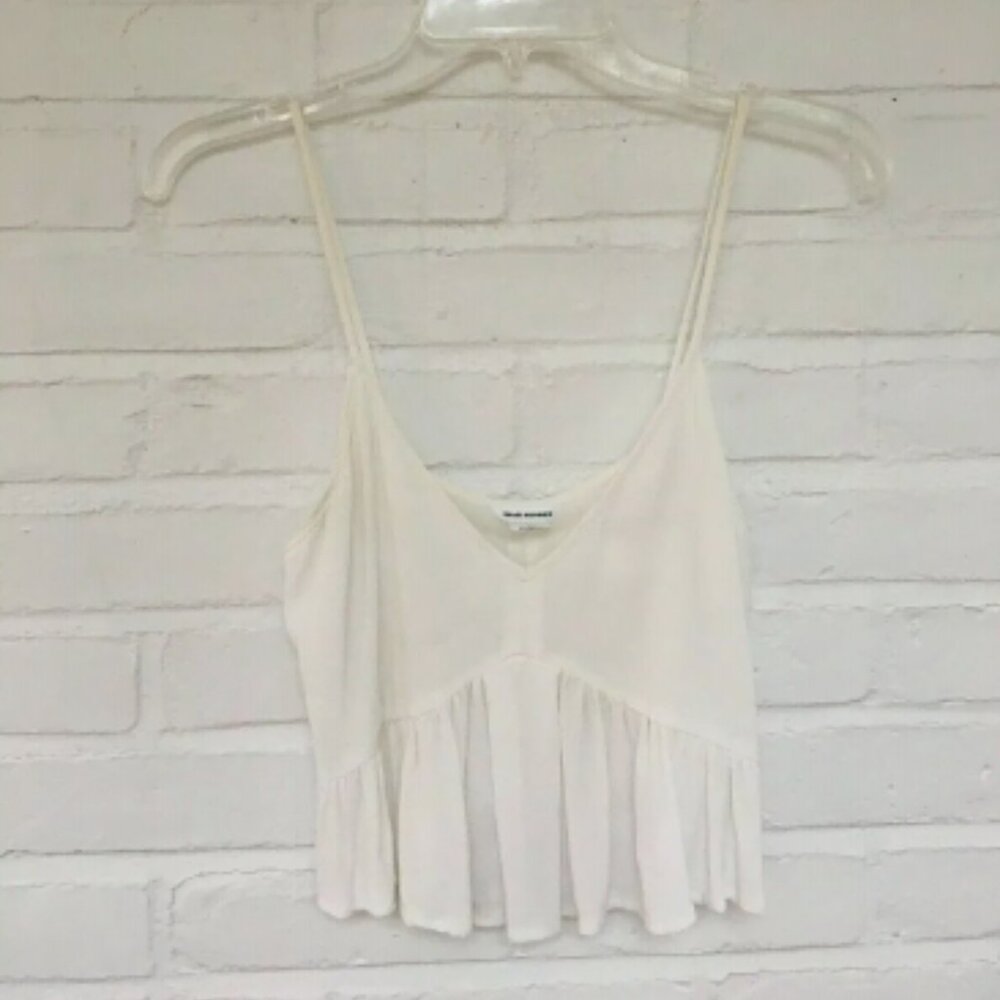 Club Monaco White Strappy Tank Top Flowing Crop Top - Org. $98 - Size XS